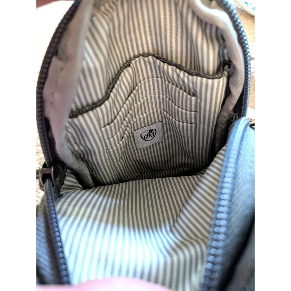 Travelon Anti-Theft Quilted Phone Crossbody Bag Gray RFID Blocking 43621-52T